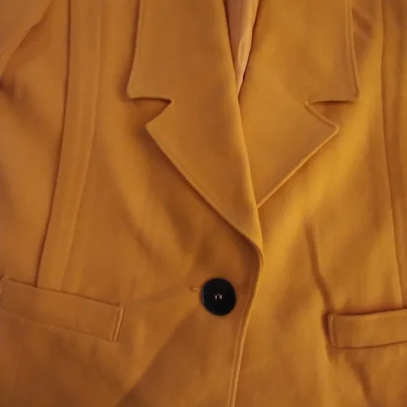 NWT Plymouth Mustard Yellow Womens Blazer Jacket Pure Wool Looks S Officwear - Picture 3 of 9